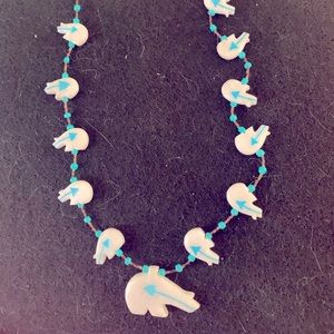 American Indian Turquoise Necklace. Turquoise 48 beads.  Perfect condition